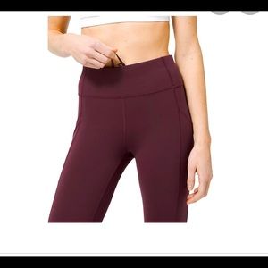 Lulu Invigorate high waisted leggings in merlot